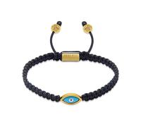Nialaya - Men's Black String Bracelet with Gold Evil Eye - Homme - Accessoires - Jaune - Taille: M