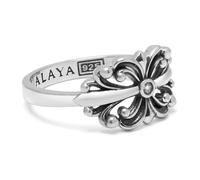 Nialaya - Men's Sterling Silver Bloom Ring - Homme - Accessoires - Gris - Taille: 62 MM