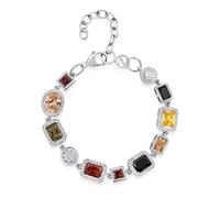 Nialaya - Silver Gemstone Bracelet - Homme - Accessoires - Gris - Taille: XL