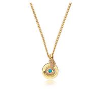 Nialaya - Skyfall Evil Eye and Hamsa Hand Necklace - Femme - Accessoires - Jaune - Taille: XS