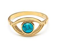 Nialaya - Skyfall Turquoise Evil Eye Ring - Femme - Accessoires - Jaune - Taille: 48 MM