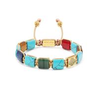 Nialaya - The Dorje Flatbead Collection - Turquoise - Blue Lapis - Carnelian - Brown Tiger Eye and Green Jade - Homme - Accessoires - Jaune - Taille: XL