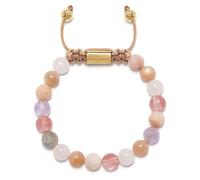Nialaya - Women's Beaded Bracelet with Cherry Quartz - Rose Quartz - Amethyst Lavender - and Pink Aventurine - Femme - Accessoires - Jaune - Taille: XS