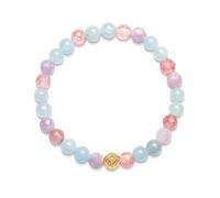 Nialaya - Women's Wristband with Cherry Quartz - Amethyst Lavender and Aquamarine - Femme - Accessoires - Jaune - Taille: L