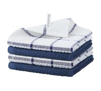 Nialnant Lot de 4 chiffons de nettoyage 100 % coton éponge pour la vaisselle, torchons à vaisselle pour cuisine, bleu marine, 30,5 x 30,5 cm