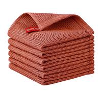 Nialnant Lot de 6 torchons à vaisselle, 100 % coton pour cuisine, cadeau de pendaison de crémaillère, nouvelle maison, cuisine, 30,5 x 30,5 cm, rouge brique