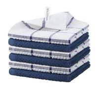 Nialnant Lot de 6 torchons de cuisine 100 % coton à séchage rapide pour laver la vaisselle, chiffons de nettoyage absorbants, 30,5 x 30,5 cm, bleu