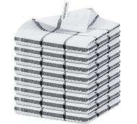 Nialnant Lot de 8 chiffons de cuisine 100 % coton pour laver la vaisselle, séchage rapide, 30,5 x 30,5 cm, carreaux noirs