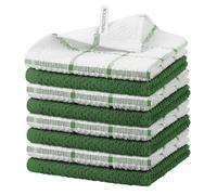 Nialnant Lot de 8 torchons à vaisselle 100 % coton réutilisables, séchage rapide pour cuisine, 30,5 x 30,5 cm, vert