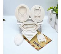 NIAN Lot de 3 moules en silicone 3D pour décoration de gâteaux en forme de super-héros