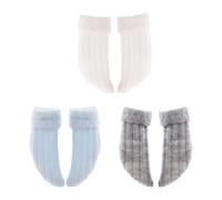 niannyyhouse 1/12 BJD OB11 Lot de 3 paires de chaussettes bouclées pour poupée (A2)