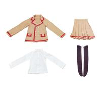 niannyyhouse 1/3 1/4 BJD Vêtements de poupées Kaki Manteau Chemise Blanche Jupe Plissée Chaussettes Tenue Uniforme scolaire Accessoires Poupées Articulées Déguisement Cadeau (1/4BJD)