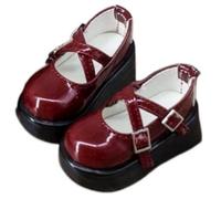 niannyyhouse BJD Chaussures brillantes pour poupée articulée 1/6 et 1/4, accessoires de déguisement de figurine d'action, 1 paire (rouge, pour poupée BJD 1/6)