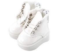 niannyyhouse BJD Chaussures hautes pour poupée articulée 1/4, 1/6, accessoires de déguisement de figurine d'action, 1 paire (blanc, pour poupée BJD 1/6)