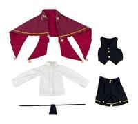 niannyyhouse BJD Vêtements de poupée pour poupées articulées 1/4 de boule, ensemble de robe magique pour filles et garçons, accessoires de déguisement de figurine d'action (rouge + noir, 1/4BJD-Boy)