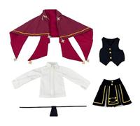 niannyyhouse BJD Vêtements de poupée pour poupées articulées 1/4 de boule, ensemble de robe magique pour filles et garçons, accessoires de déguisement de figurine d'action (rouge + noir, 1/4BJD-fille)