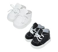 niannyyhouse Chaussures de sport en peluche 20 cm (blanc + noir)