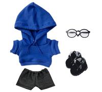 niannyyhouse Chaussures hautes en cuir à capuche et lunettes - 10 cm, 15 cm, 20 cm - Vêtements de poupée en peluche douce - Accessoires de déguisement (A4, 10 cm)