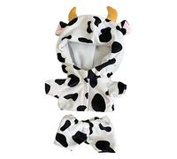 niannyyhouse Ensemble 2 pièces manteau + short en peluche pour poupée - 15 cm - Vêtements de vache - Pyjama en tricot noir et blanc (15 cm)