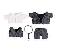 niannyyhouse Ensemble de 5 pièces en Peluche pour poupée avec Manteau, Chemise, Gilet, Cravate, Pantalon, 15 cm, Noir, 15 cm