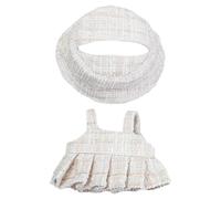 niannyyhouse Ensemble de vêtements de poupée avec chapeau et jupe porte-jarretelles, 15-17 cm, accessoires de poupée en peluche (beige)