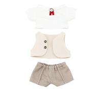 niannyyhouse Ensemble de vêtements de poupée avec chemise, gilet et pantalon pour poupées en peluche de 17 cm et 15 cm, accessoires de déguisement (rouge)