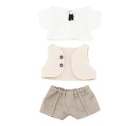 niannyyhouse Ensemble de vêtements de poupée avec chemise, gilet et pantalon pour poupées en peluche de 17 cm et 15 cm, accessoires de déguisement (noir)