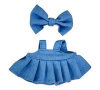niannyyhouse Ensemble de vêtements de poupée avec épingle à cheveux et jupe porte-jarretelles, 15-17 cm, accessoires de déguisement de poupée en peluche (bleu)