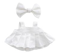 niannyyhouse Ensemble de vêtements de poupée avec épingle à cheveux et jupe porte-jarretelles, 15-17 cm, accessoires de déguisement de poupée en peluche (blanc)