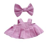 niannyyhouse Ensemble de vêtements de poupée avec épingle à cheveux et jupe porte-jarretelles, 15-17 cm, accessoires de déguisement de poupée en peluche (violet)