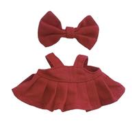 niannyyhouse Ensemble de vêtements de poupée avec épingle à cheveux et jupe porte-jarretelles, 15-17 cm, accessoires de déguisement de poupée en peluche (rouge)