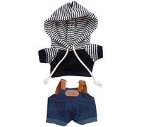 niannyyhouse Ensemble de vêtements de poupée avec sweat à capuche et salopette en denim, accessoires de déguisement de poupée en peluche de 15 à 17 cm (noir-2)