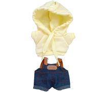 niannyyhouse Ensemble de vêtements de poupée avec sweat à capuche et salopette en denim, accessoires de déguisement de poupée en peluche de 15 à 17 cm (jaune)
