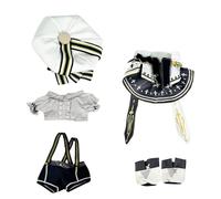 niannyyhouse Ensemble de vêtements de poupée en peluche avec cape, chapeau, chemise, salopette, chaussures, accessoires pour animaux en peluche de 20 cm