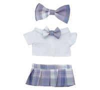 niannyyhouse Ensemble de vêtements de poupée en peluche douce - 10 cm, 15 cm, 20 cm - JK - Chemise plissée - Violet - 10 cm