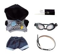 niannyyhouse Ensemble de vêtements de poupée en peluche douce de 10 à 15 cm, accessoires de déguisement (gris)