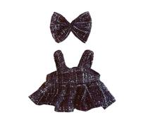 niannyyhouse Ensemble de vêtements de poupée en peluche, nœud papillon, jupe porte-jarretelles, accessoires pour animaux en peluche doux, 10 à 15 cm (noir)
