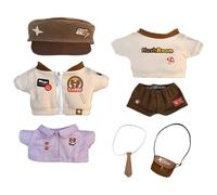 niannyyhouse Ensemble de vêtements de poupée en peluche pour collège - 10 cm, 15 cm, 20 cm - Accessoires de déguisement (marron + beige, 15 cm)