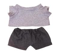 niannyyhouse Ensemble de vêtements de poupée, t-shirt et jean de couleur unie pour poupées en peluche de 37,1 cm à 40,9 cm, accessoires de déguisement (gris)