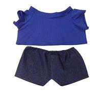 niannyyhouse Ensemble de vêtements de poupée, t-shirt et jeans de couleur unie pour poupées en peluche de 37,1 cm à 40,9 cm, accessoires de déguisement (bleu)
