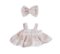 niannyyhouse Ensemble de vêtements pour poupée en peluche, nœud papillon, jupe porte-jarretelles, accessoires pour animaux en peluche doux, 10 à 15 cm (marron)