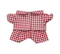 niannyyhouse Ensemble pyjama en peluche multicolore à carreaux avec chemise et pantalon - 10 cm, 15 cm, 20 cm (rouge, 20 cm)