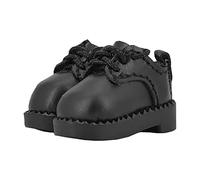 niannyyhouse Ob11 Chaussures vintage en cuir à tête ronde mate 1/12 BJD Accessoires de corps pour poupée (Noir)
