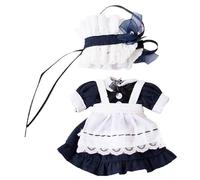 niannyyhouse OB11 Ensemble de soubrette pour poupée avec robe, tablier, couvre-chef, figurine d'action BJD à l'échelle 1/12, accessoires de vêtements, collection miniature (bleu foncé)