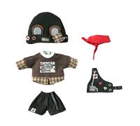niannyyhouse OB11 Ensemble gilet tactique pour poupée, accessoires pour figurines d'action BJD à l'échelle 1/12, collection de vêtements miniatures (noir + marron)