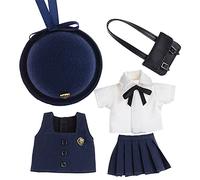 niannyyhouse Ob11 Uniforme de maternelle Costume Chapeau Gilet Chemise Jupe Sac à dos Poupée BJD 1/12 4,3 pouces (11 cm) Vêtements corporels (Fille-Blanc)