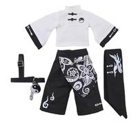 niannyyhouse OB11 Vêtements de poupée, ensemble d'épéiste de style ancien, accessoires pour figurines d'action BJD à l'échelle 1/12 (noir - long)