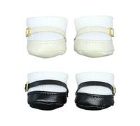 niannyyhouse Petites chaussures carrées en cuir pour poupée en peluche de 20 cm, accessoires de poupée (beige + noir)