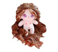 niannyyhouse Poupée en peluche caramel ondulée de 20 cm, rouleau de cheveux humanoïde pour fille, vêtements en peluche, cadeaux de déguisement (5 avec squelette)
