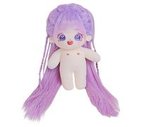 niannyyhouse Poupée en peluche de 20 cm, cheveux longs, corps en peluche humanoïde, sans attribut, cadeau normal de 20,3 cm (a-49-avec squelette) Violet
